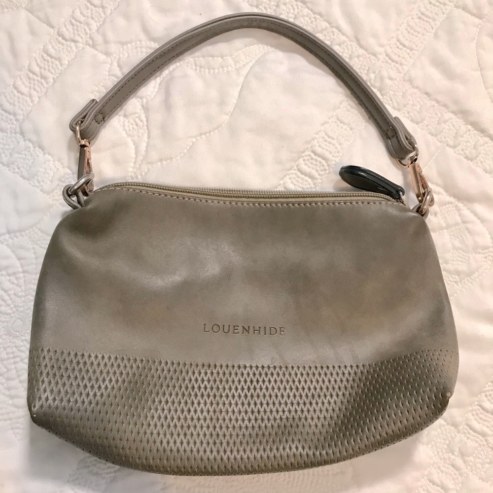 LOUENHIDE Small Leather Handbag -olive Green Color